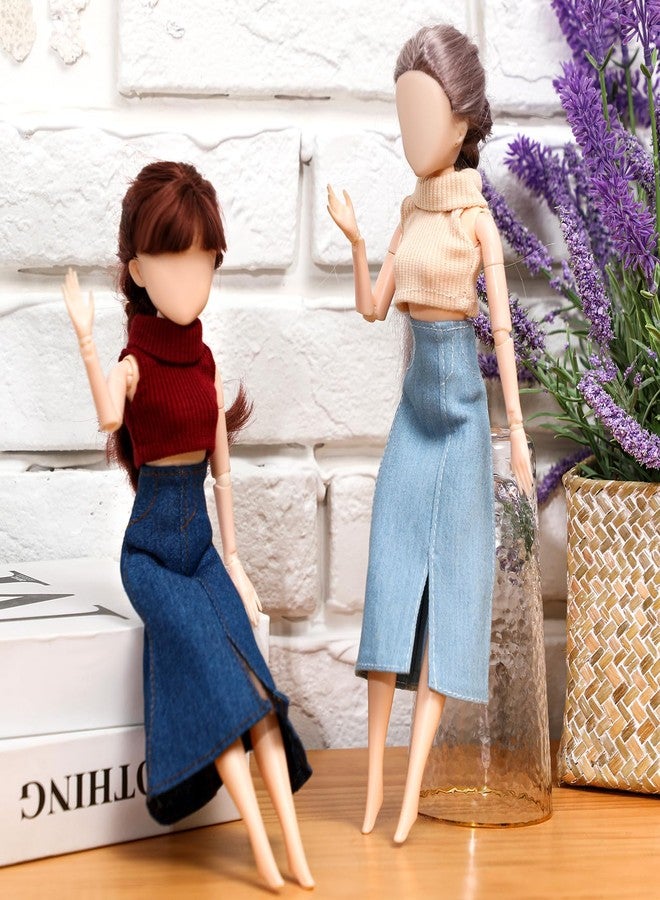 Bencailor 8 Pieces Summer Doll Clothes for 11.8 Inch Doll Accessories Sweaters Denim Pant Regular Outfit Clothing for Gift(Classic Color) - Image 2